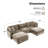 Oversized Down-Filled Modular Sofa With Ottomans-427721370-418034111