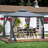 10X10 Ft Outdoor Gazebo, Ventilated Double Roof & Detachable Mosquito Net, Gray