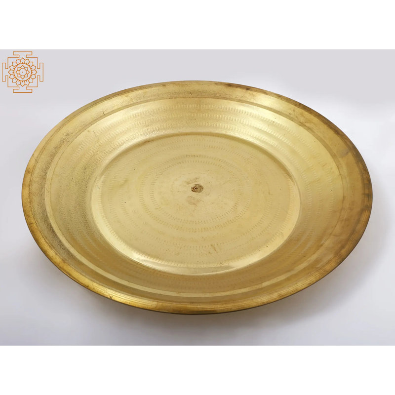 Laiton Pooja Thali (Parat), H 2 po x l 14,5 po x P 14,5 po