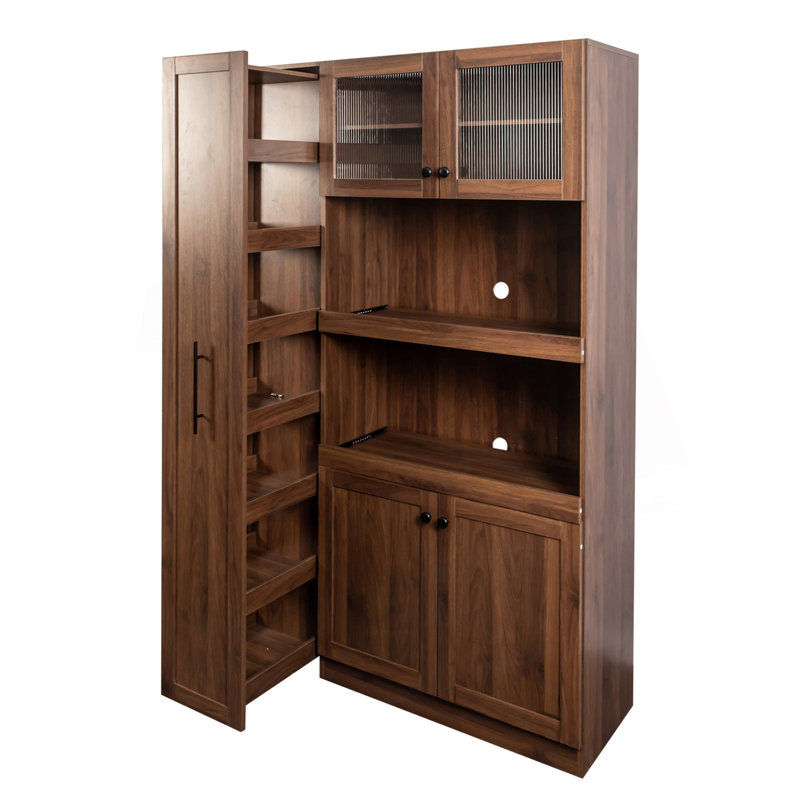 Armoire de cuisine avec étagère de rangement multi-fonctionnelle et multi-niveaux, armoire de rangement de ferme avec 4 portes