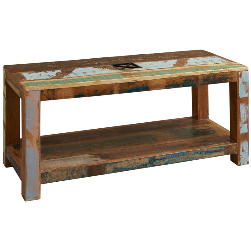 Nature Of Spirit Solid Wood Four Leg Coffee Table with Storage