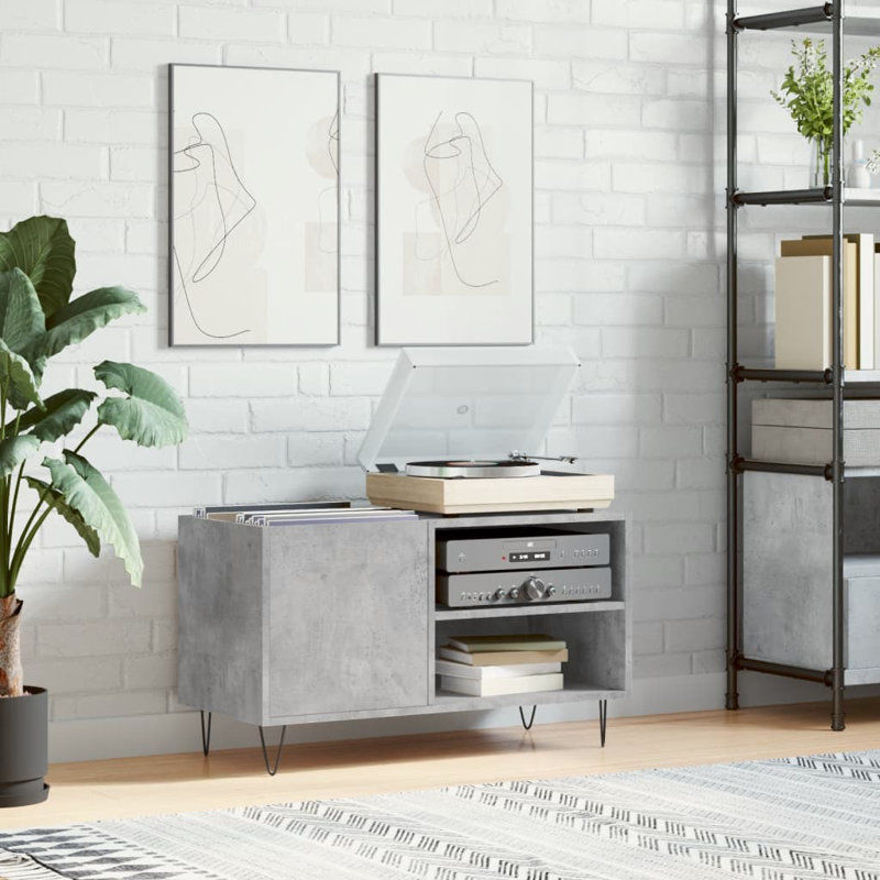 48cm H Media Cabinet, Concrete Grey
