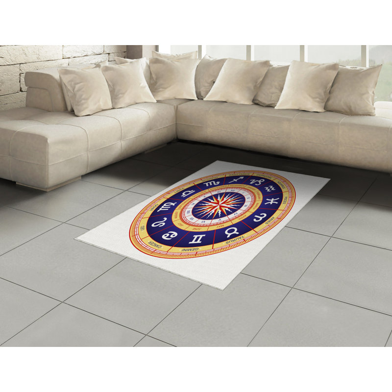 Astrology High Density Long Fiber Poly Threads Decorative Area Rug Carpet, Rectangle 2'7" x 5'