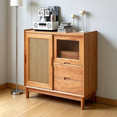 Cherry wood simple small storage accent chest