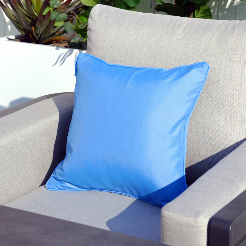 Outdoor Reversible Throw Pillow, Blue