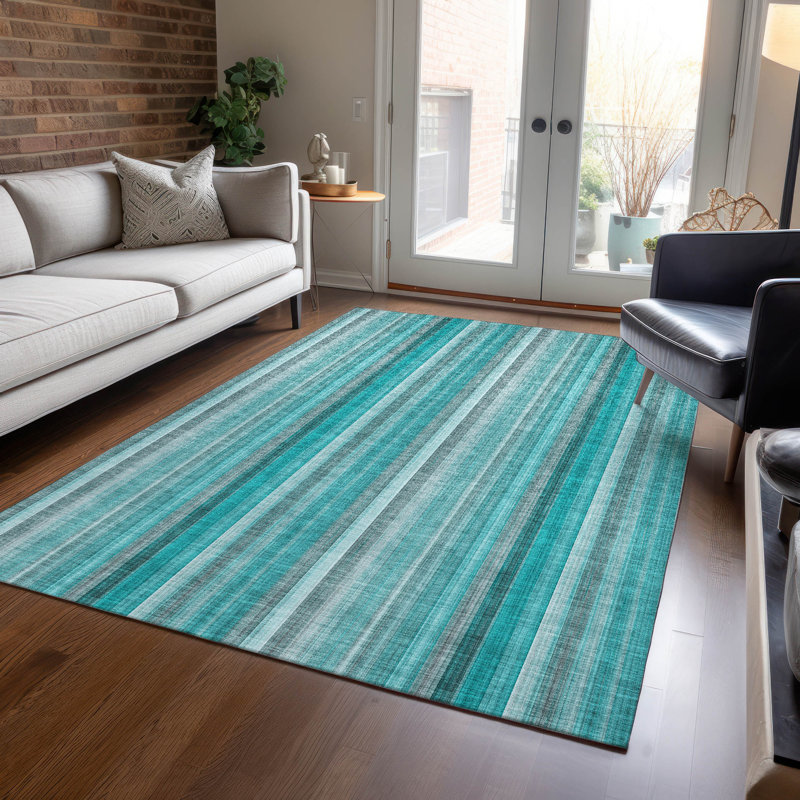 Kinslee Washable Striped Indoor / Outdoor Rug, Rectangle 10' x 14'