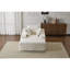 Chaise longue blanche avec revêtement en velours côtelé, 3 coussins décoratifs, accoudoirs larges, support ergonomique, mousse à mémoire de forme, fauteuil moderne surdimensionné sans assemblage pour se détendre à la maison, rembourrage en mousse, forme, espace de vie-963770801
