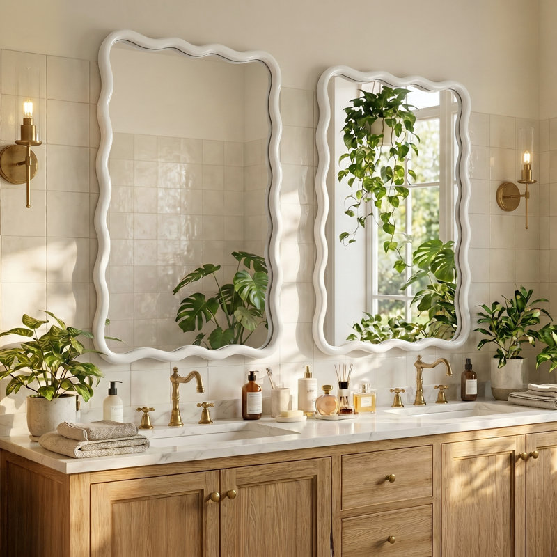 Chepachet Solid Wood Rectangle Mirror, White, 36" x 24"