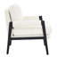 Chaise de travail Isabelle en chenille moderne - assise, structure en bois, coussin de dossier polyvalent, 17,32 po Largeur, rembourrage doux de lecture Mid-Century blanc, pieds solides, support amovible, profondeur de siège de 20 po,