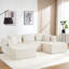Canapé modulaire confortable en forme de U de 129 po de largeur avec porte-gobelets - Luxueux 6 pièces revêtu de velours côtelé pour une détente ultime dans votre salon-22150568-22261896-22261900