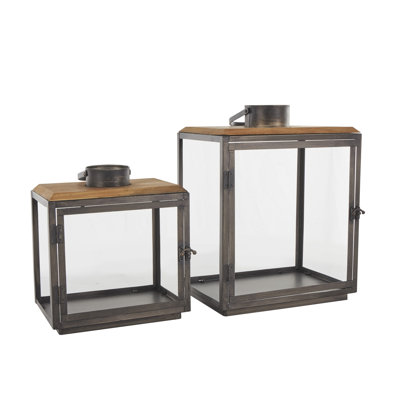 Ensemble de lanternes de table en métal 2 pièces