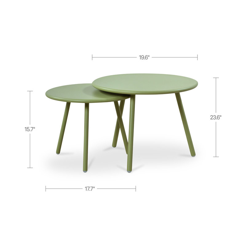 Kari Outdoor Nesting Coffee Table Green, Green