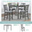 Ensemble de table de salle à manger en bois 5 pièces, ensemble de table de cuisine avec table rectangulaire et 4 chaises rembourrées-909532325