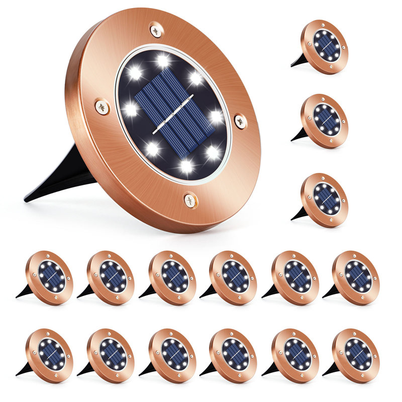 Solar Powered Integrated LED Pathway Light Kit, Bronze