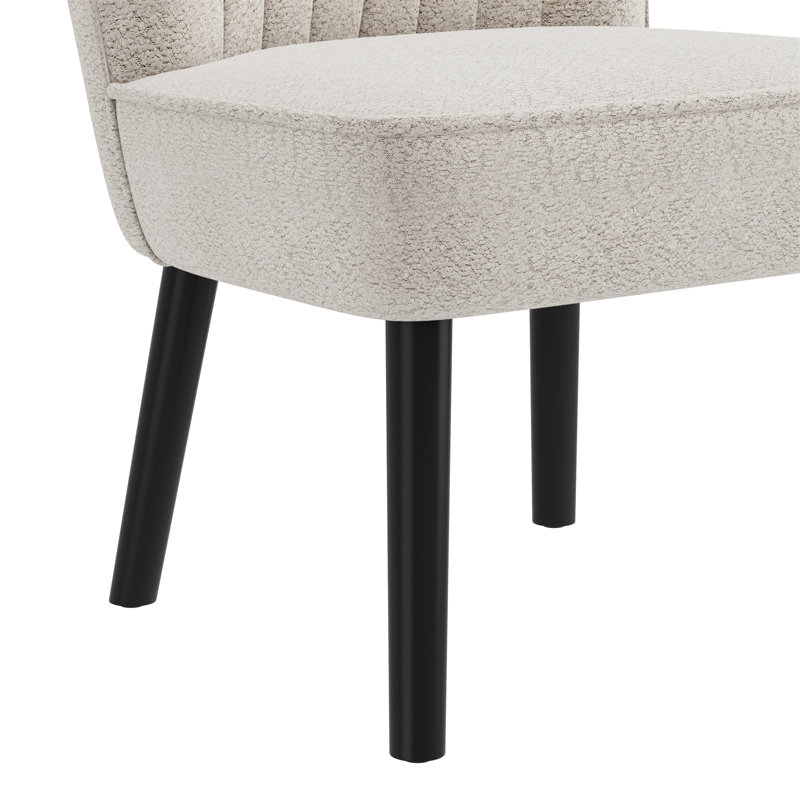 Chaise coquille blanche, Beige Boucle