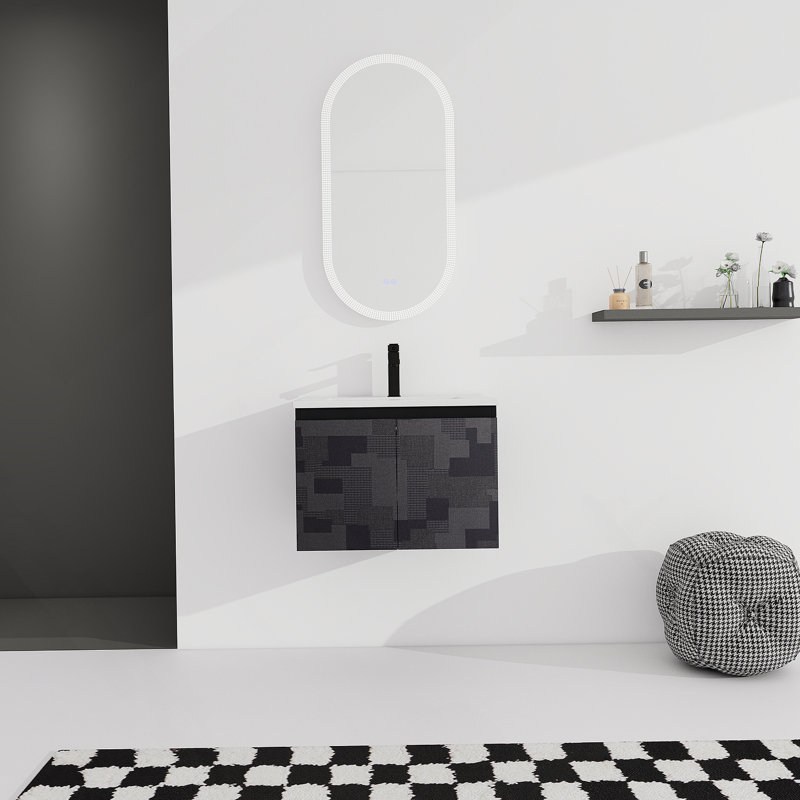 Meuble-lavabo mural 24 po avec lavabo en céramique