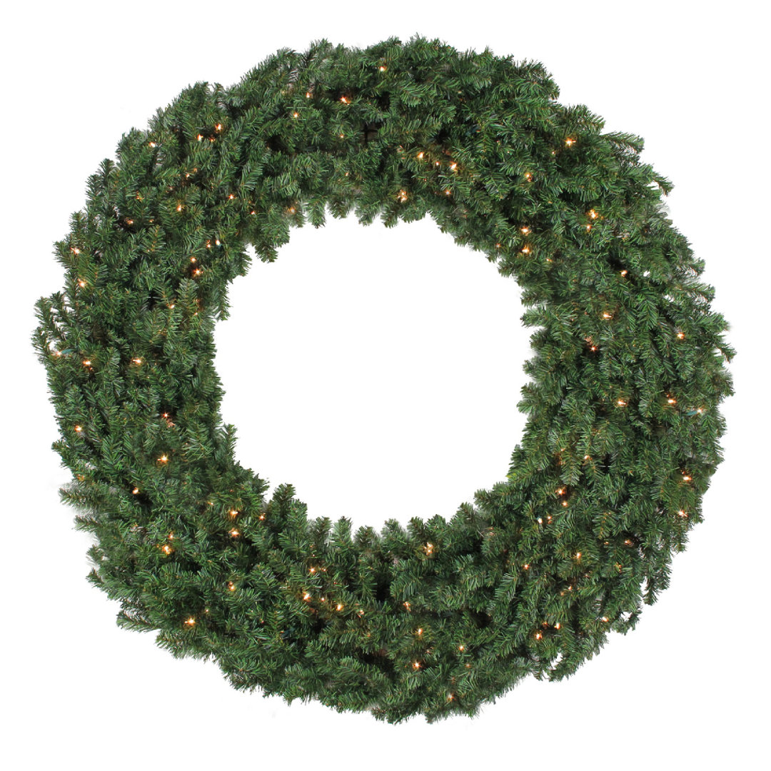 Pre-Lit Commercial Canadian Pine Artificial Christmas Wreath - 7-Foot Clear Lights Northlight Seasonal