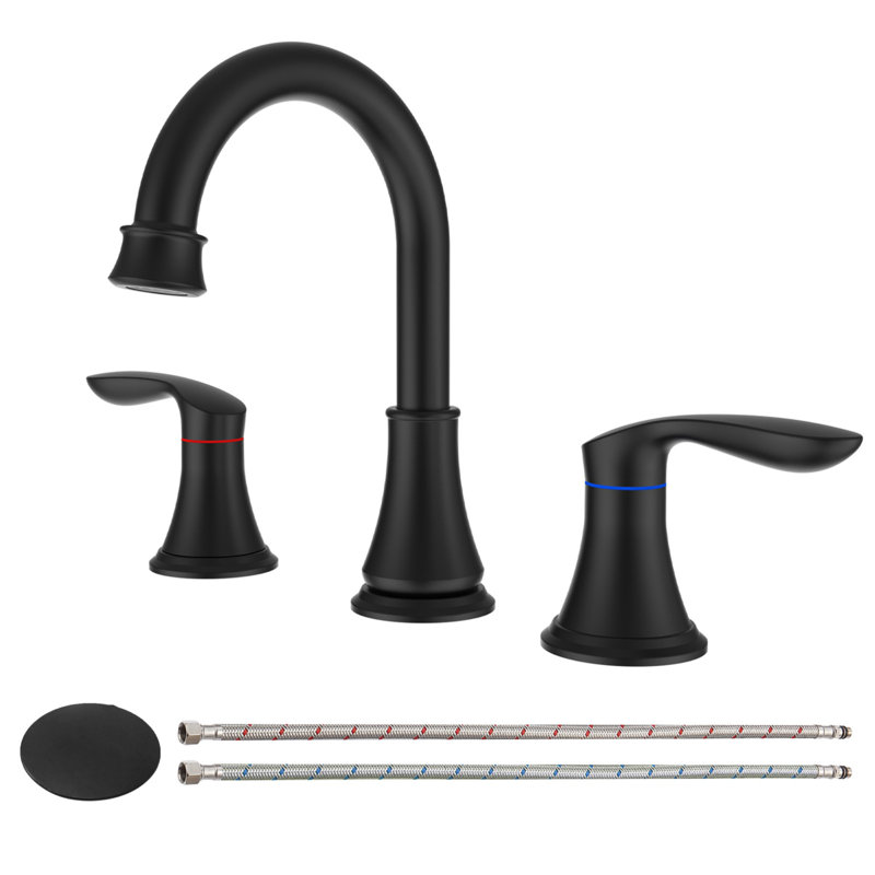 Bathroom faucet with 360 degree turn spout, Matt Black