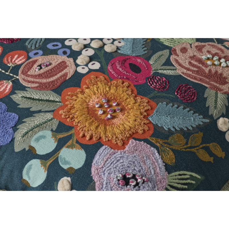 Coussin décoratif de jardin Rifle Paper Company x Loloi, Carré 18 po, Polyester, Multi