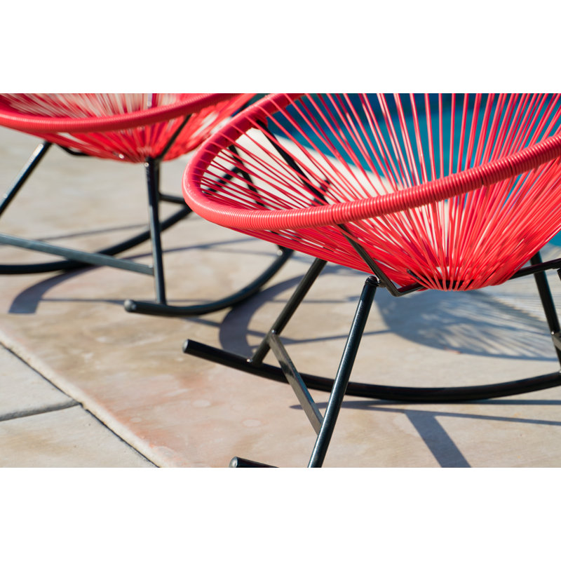 Chaise berçante en osier Meyerwood, Rouge