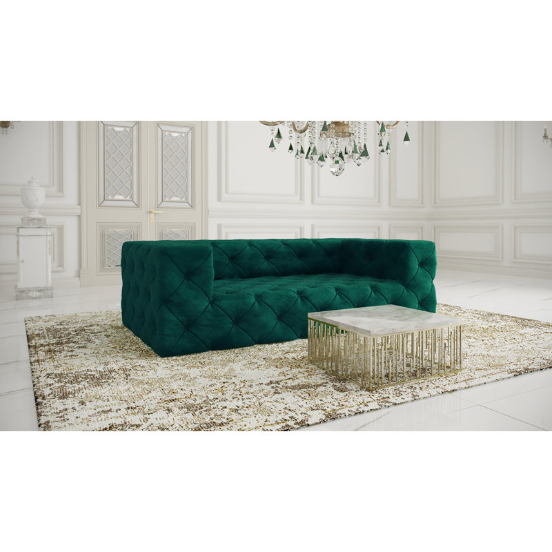 Renae 3 Seater Velvet Sofa, Bottle Green