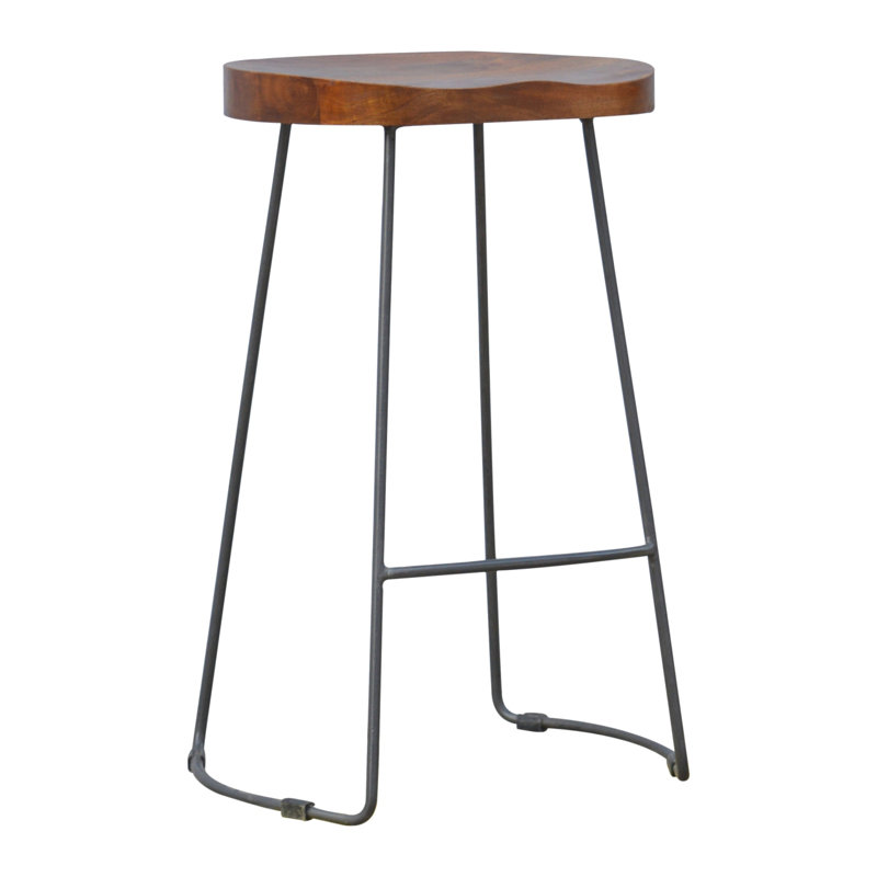 Criss Solid Wood Accent Stool
