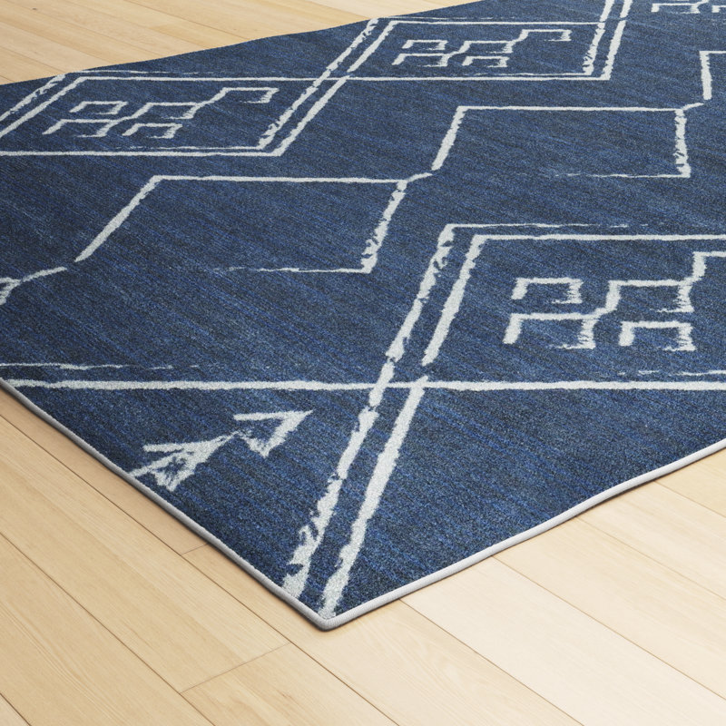 Gitlow Washable Geometric Indoor Rug, Rectangle 5'4'' x 8'