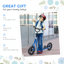 Scooters pour enfants 12,5 x 5,4 x 13,6 po en acier bleu, avec design réglable