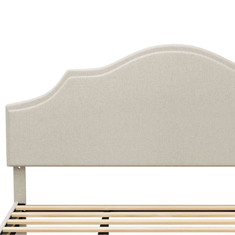Structure de lit Lit plateforme tapissier avec tête de lit ajustable