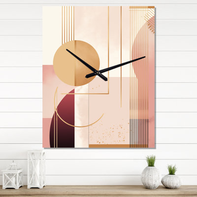 Horloge murale moderne géométrique Golden Moon