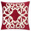 Coussin décoratif en velours de polyester 20 x 20 Dora Vintage Red
