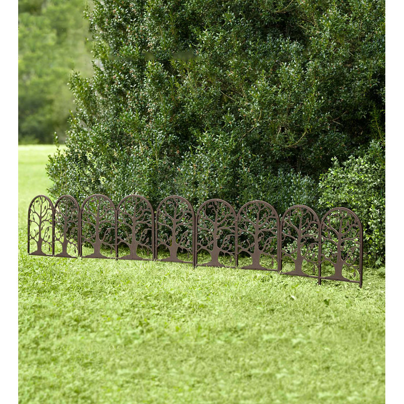 18'' H x 86'' W Metal Garden Edging with Tree of Life Design