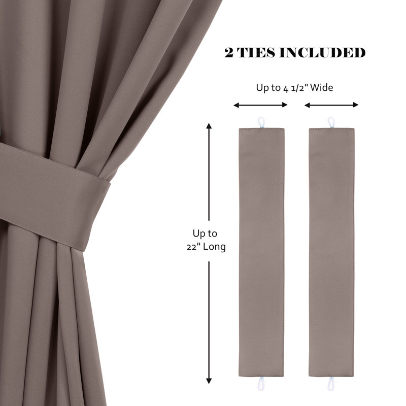 Paire de rideaux obscurcissant avec œillets Millendon, Œillets l 70 po x L 108 po, Taupe