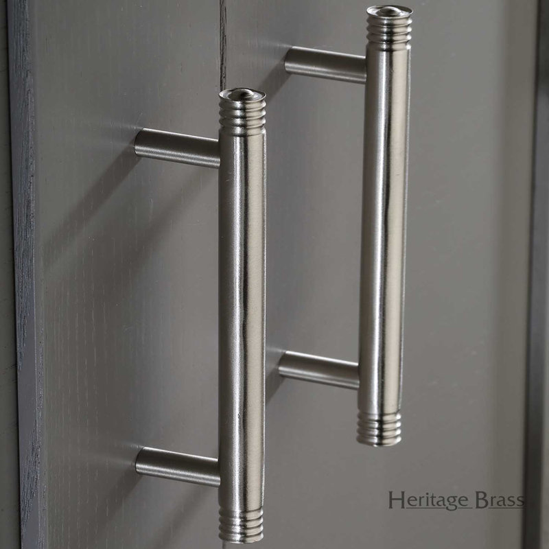 Heritage Brass Heritage Cabinet Pull Design with Rose, Satin Nickel, 9.6cm