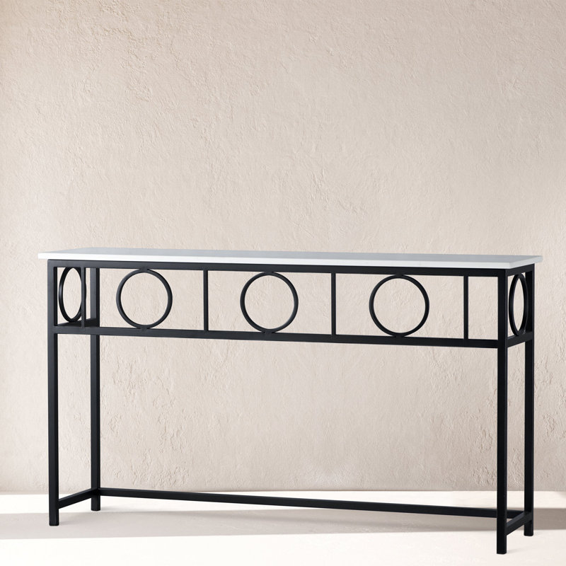 Hampton Console Table, Carrera Marble, Flat Black