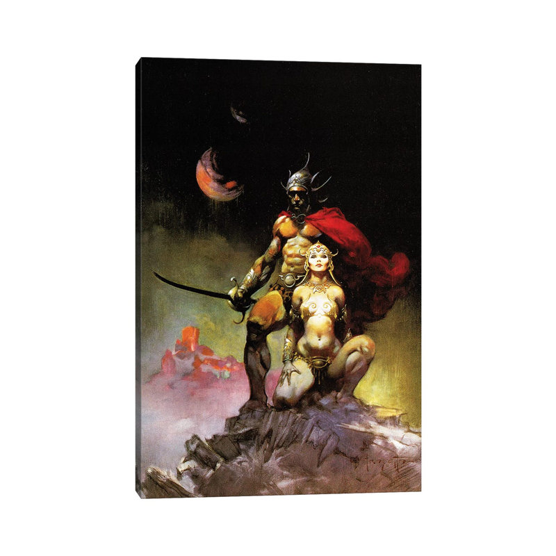 «Swords of Mars» par Frank Frazetta, reproduction d'art sur toile tendue, H 26 po x l 18 po x 1,5 po