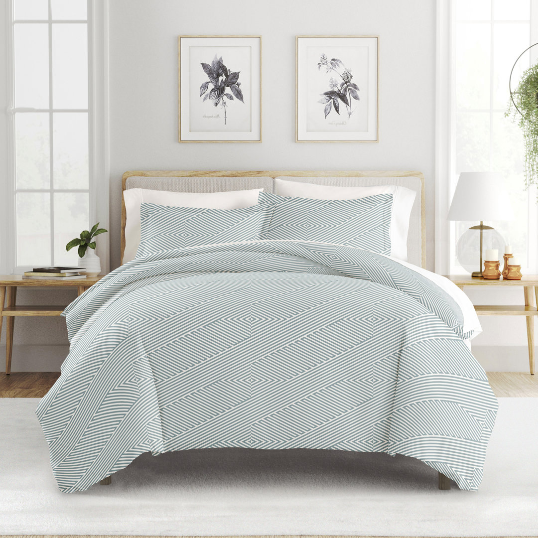 Modern Diagonal Pattern Duvet Cover Set Becky Cameron 