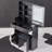 29.2" Small Size Left Drawer Desktop Vanity Table + Cushioned Stool, Large Sliding, Touch Control, Tri-Color Switching, Brightness Adjust LED Mirror, High Capacity Storage, Suitable For Small Space-1442493246