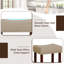 Set of 2 Bar Stool with Curved Seat Cushions-1548955369