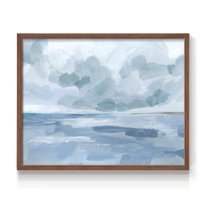 Calm Seascape II - reproduction encadrée - réaménageable, H 8 po x l 10 po, Noyer