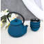 Petite théière en fonte 10 oz avec 4 petites tasses à thé Royal Blue