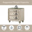 Table de chevet en velours beige Lucienne
