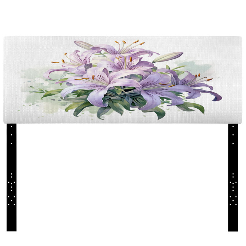 Tête de lit tapissier mauve et vert Symphony I, Grand