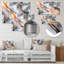 Marbre ascendant orange clair et gris II - art mural abstrait en métal, impression murale en marbre-920811154