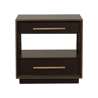 2 Drawers Nightstand With Shelf
