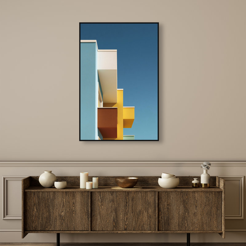 Orthogonal Sky View Architecture Canvas Print by Oliver Gal, Black Frame, 10 x 15, 31"H x 46"W, Black Floater Frame