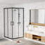 Cabine de douche carrée encadrée avec verre trempé transparent 1/4 po l 36 po x P 36 po x H 71 po Enclo