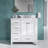 Cambridge 37'' Solid Wood Single Bathroom Vanity in White, with 1.5'' Pure White Quartz Top, Right Offset, Rectangle Sink-1378690795-1463257924-1463258695