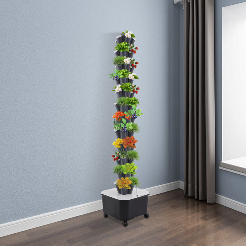 12-Layer 60 Holes Garden Hydroponic Growing Kit, Gray