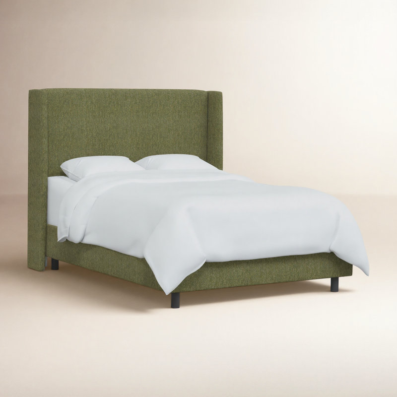 Bellfield Upholstered Wingback Bed, California King, Milsap Canvas Sustain® Tweed